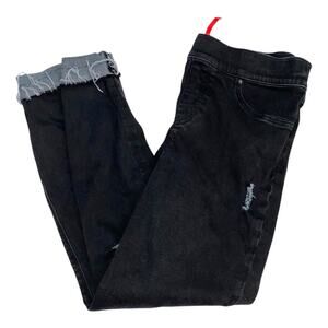 SPANX Women's Skinny Jeans in Black with Gray Cuff